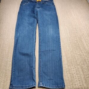Wrangler Jeans Men 34x33 *READ Slim Straight Wash Out Indigo Stretch Denim